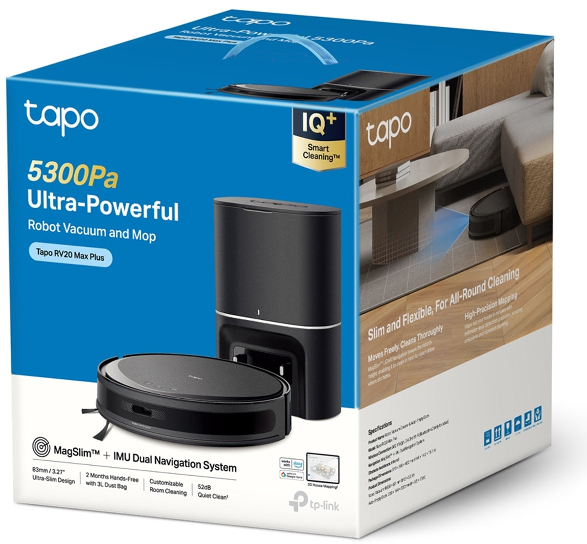 TP-LINK Tapo RV20 Max Plus Robotic Vacuum and Mop with Auto Empty Station