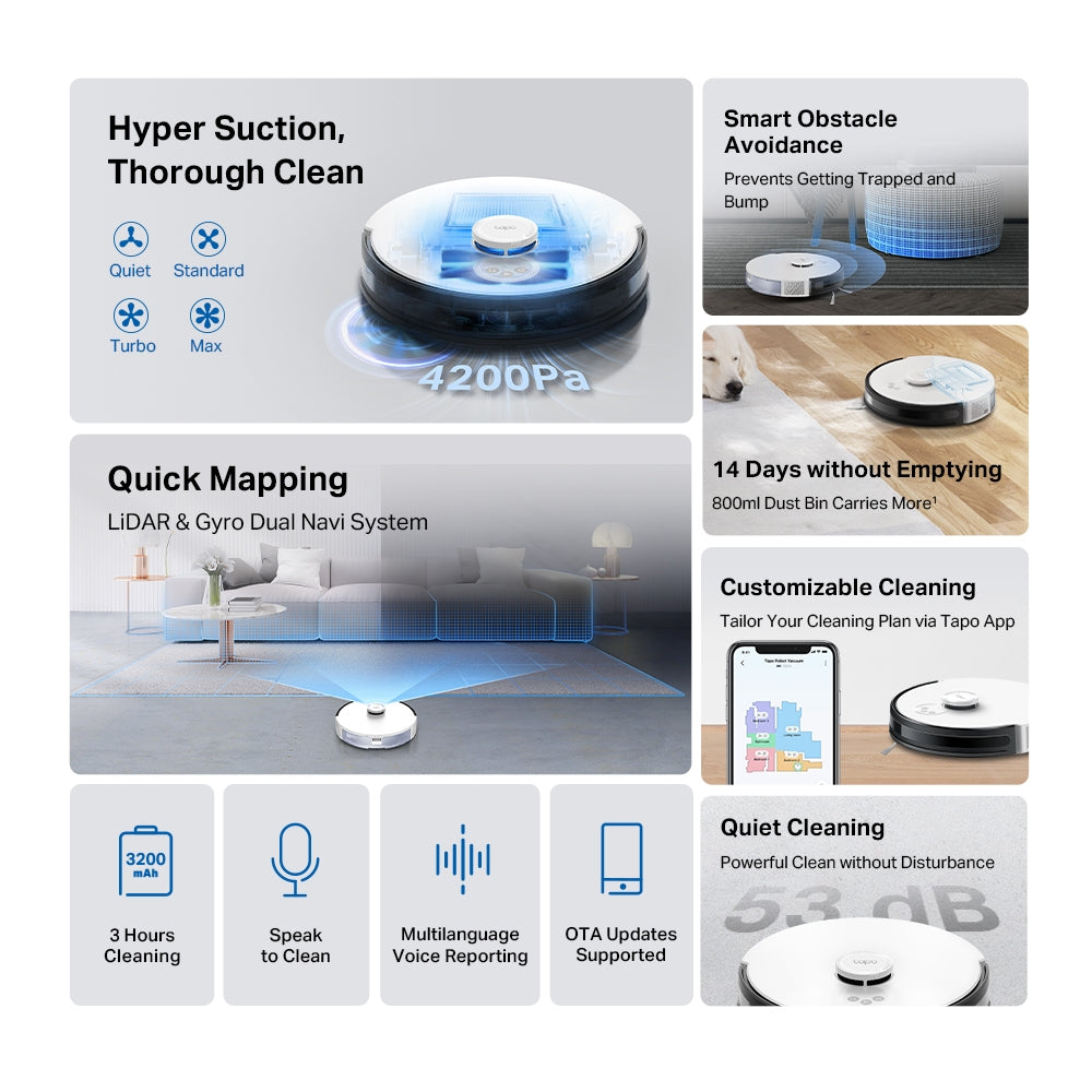 TP-Link Tapo RV30C Plus Robot Vacuum & Mop