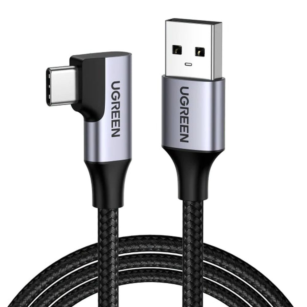 Ugreen 1m USB-A to USB-C 3.0 3A 90-Degree Angled Cable (Black) 