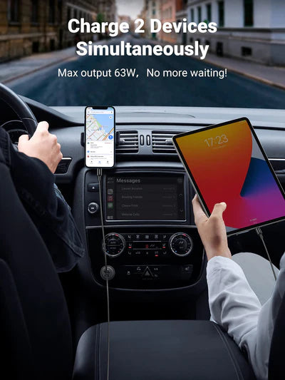 Ugreen 63W USB-C and USB-A Car Charger