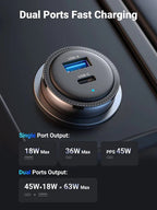 Ugreen 63W USB-C and USB-A Car Charger