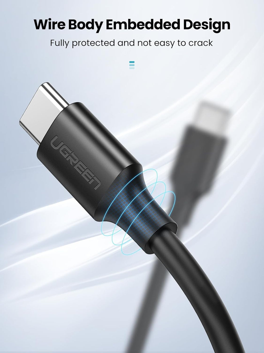 Ugreen 0.5m USB-C to USB-C Nickel Plated Cable (Black)
