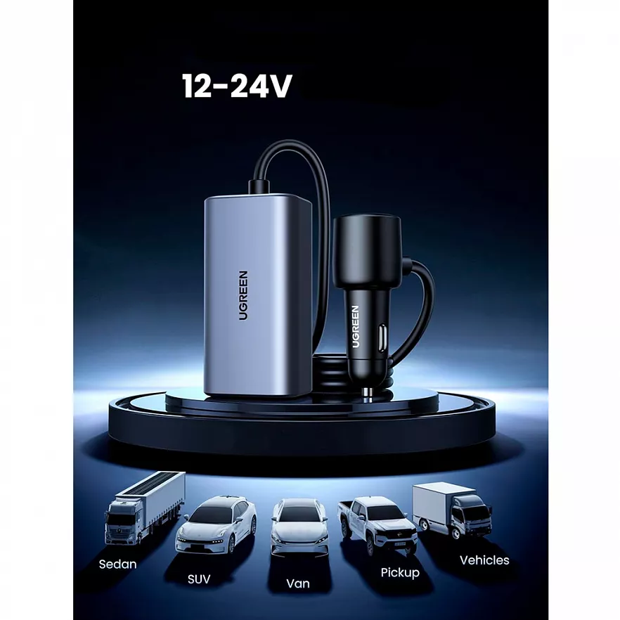 Ugreen 150W 4-Port GaN Fast Car Charger
