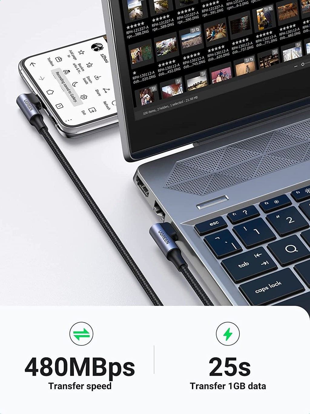 Ugreen 2m 90 Degree Angle USB-C Cable