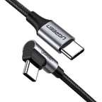 Ugreen 2m 90 Degree Angle USB-C to USB-C 60W Braided Cable