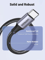 Ugreen 2m USB-A 2.0 to USB-C Nickel Plated Aluminum Braid Cable (Black)