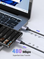 Ugreen 2m USB-A 2.0 to USB-C Nickel Plated Aluminum Braid Cable (Black)