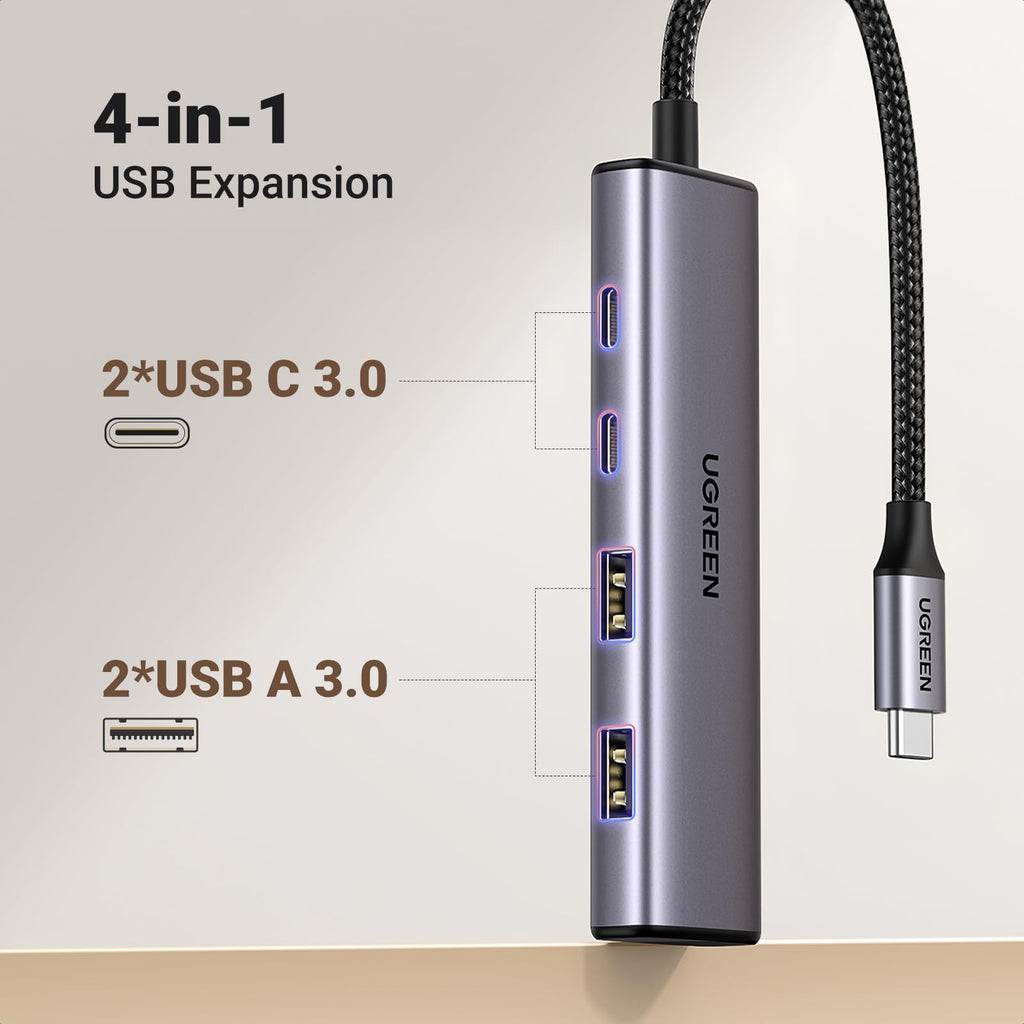 Ugreen 4 Ports USB-C Hub with 2 x USB-C and 2x USB-A ports