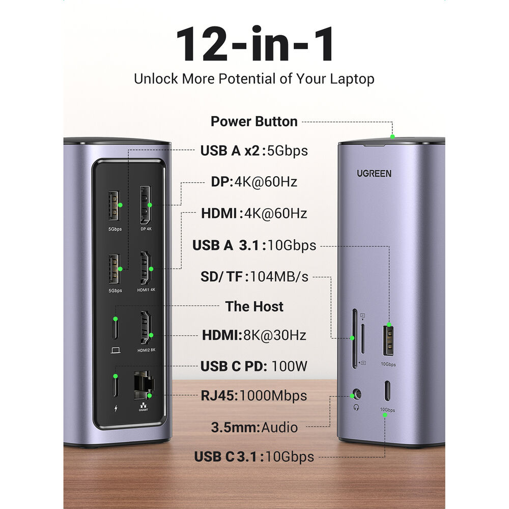 Ugreen Revodok Pro 312 12-in-1 4k HDMI Universal Docking Station