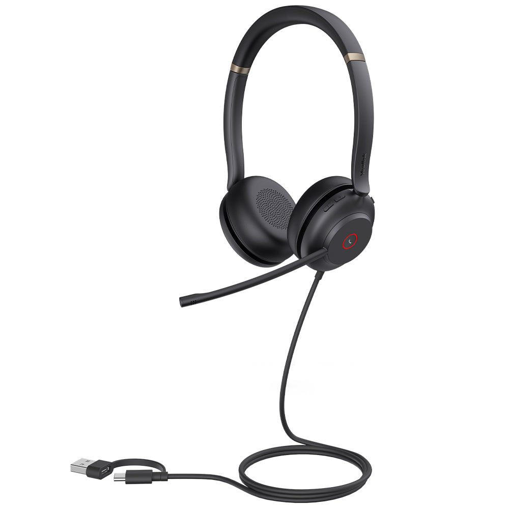Yealink UH37 UC Stereo Noise Cancelling USB-C/A Wired Headset