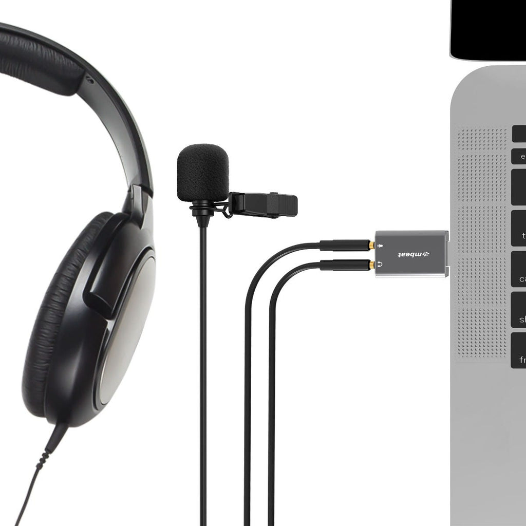 Mbeat Elite USB to 3.5mm Audio and Microphone Adapter (Space Grey)