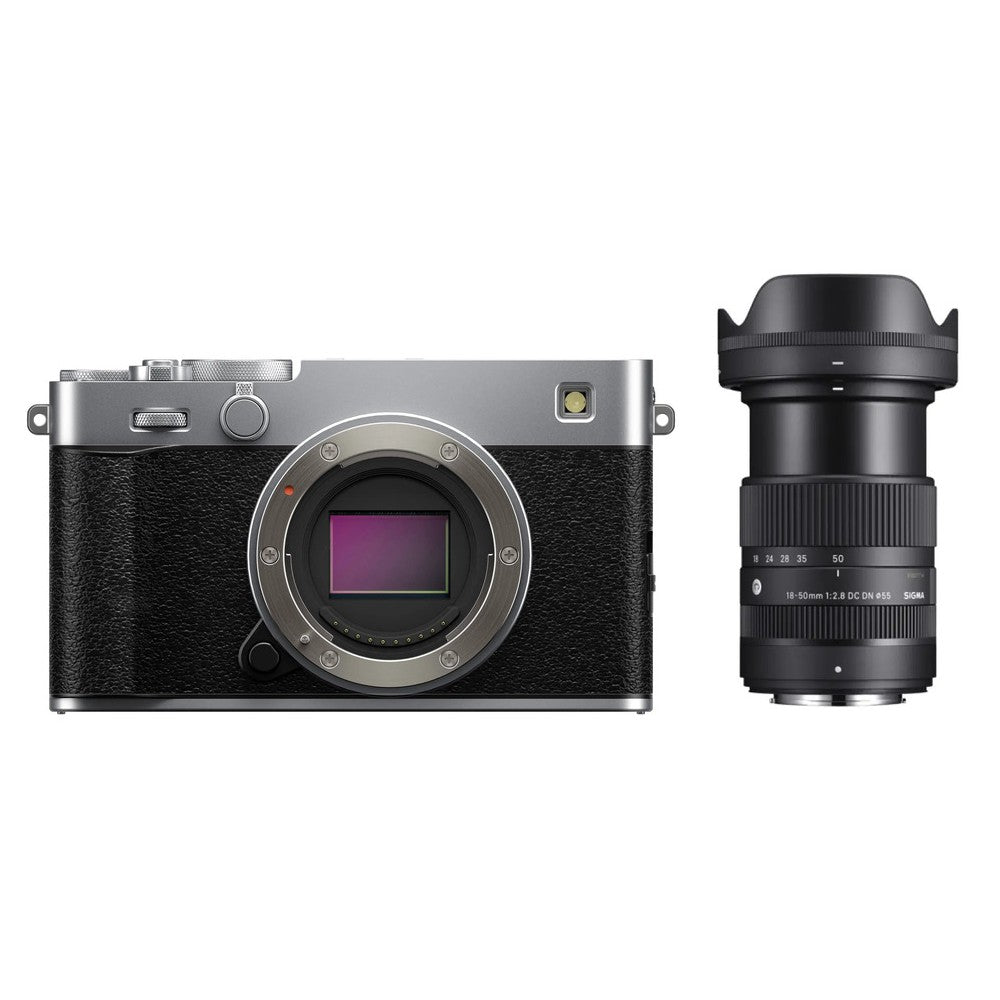 FUJIFILM X-E5 Silver with Sigma 18-50mm f/2.8 DC DN