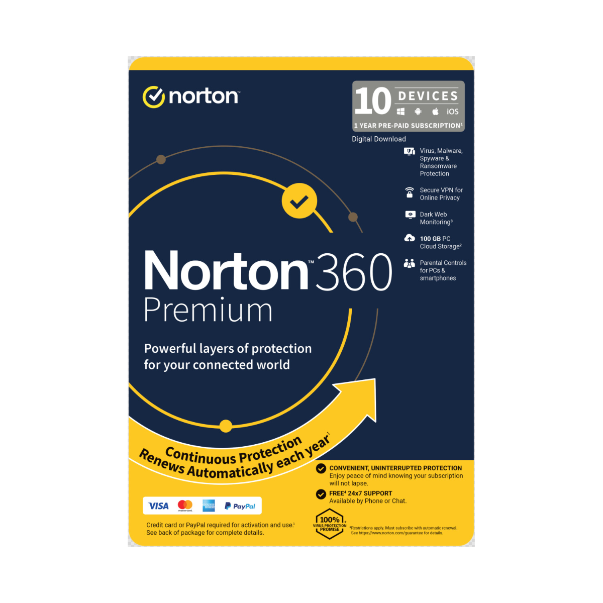 Norton 360 Premium Empower 100Gb AU 1 User 10 Devices 