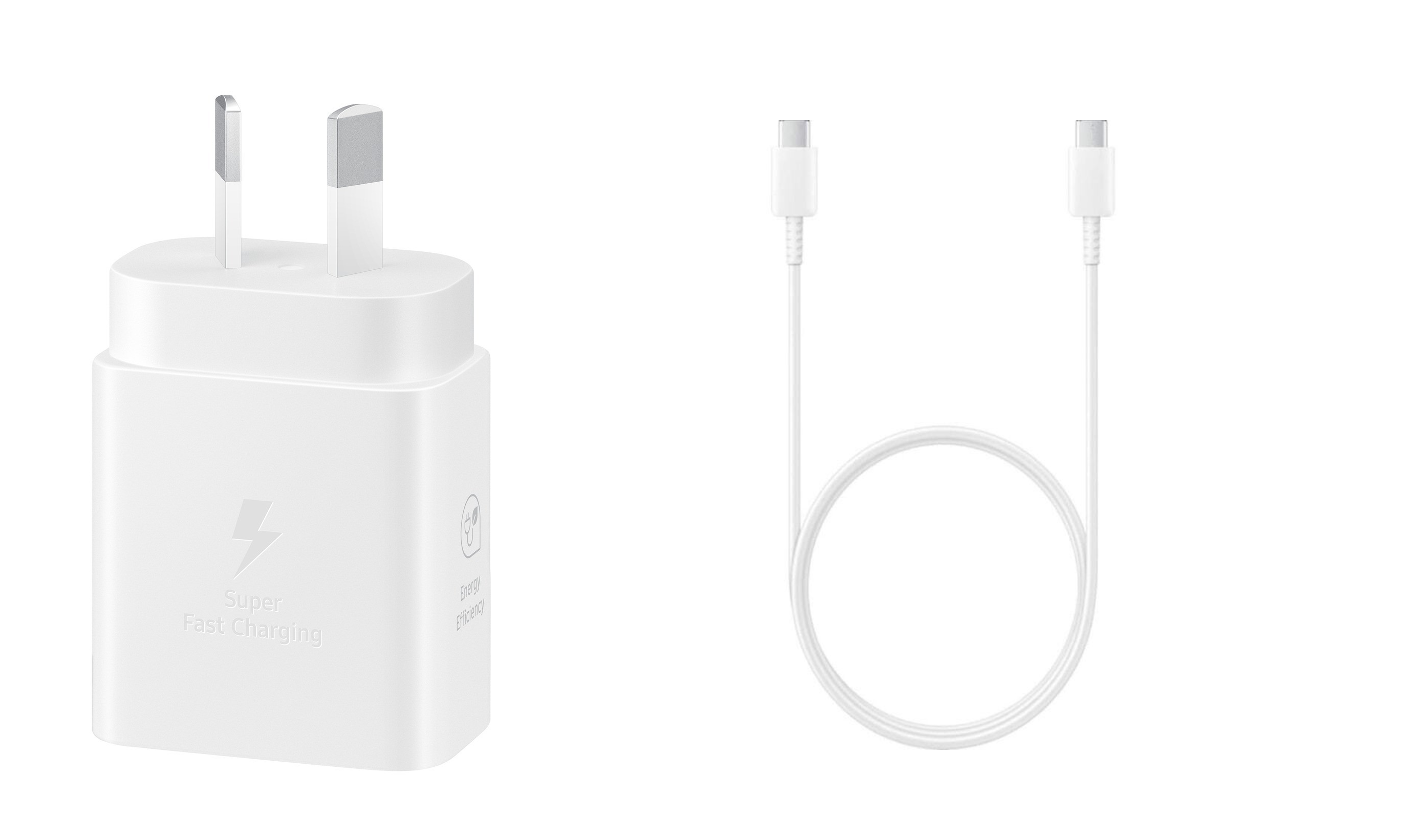 Samsung 25W Power Adapter (White) with 1M USB-C Cable (White)