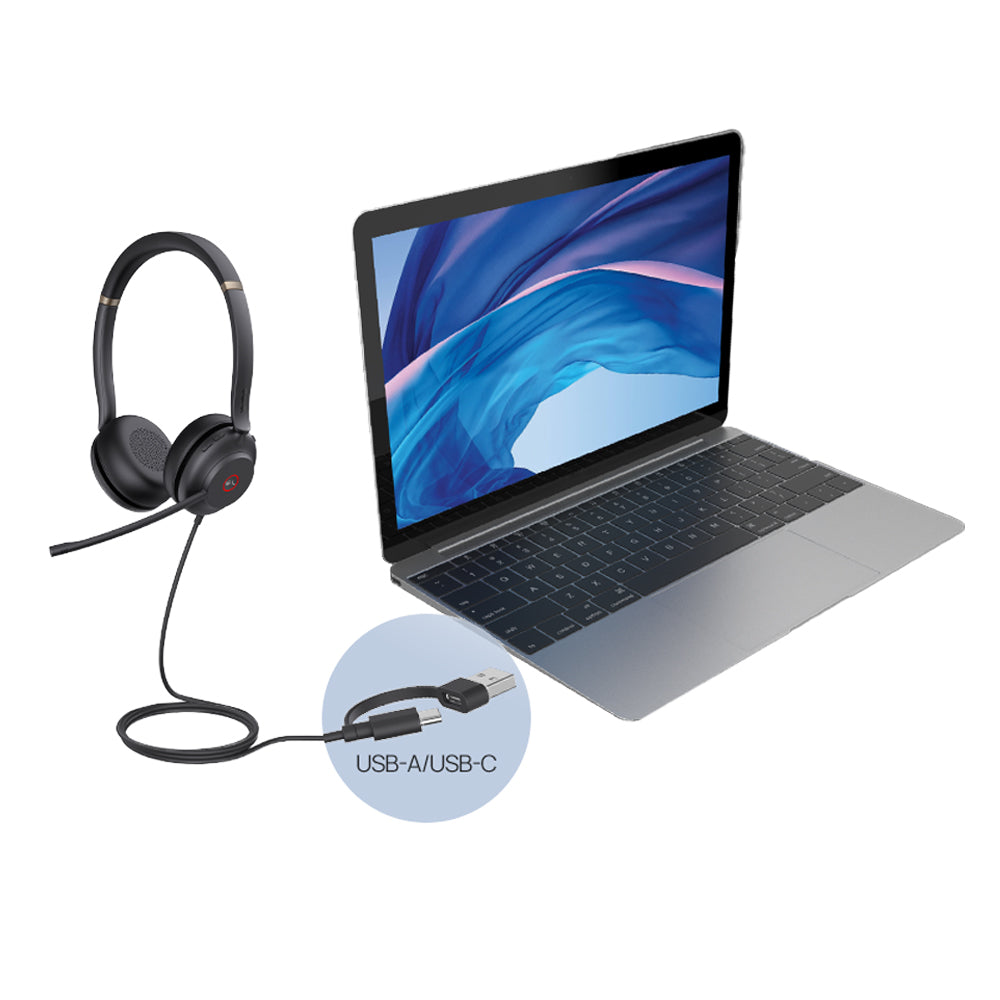 Yealink UH37 UC Stereo Noise Cancelling USB-C/A Wired Headset