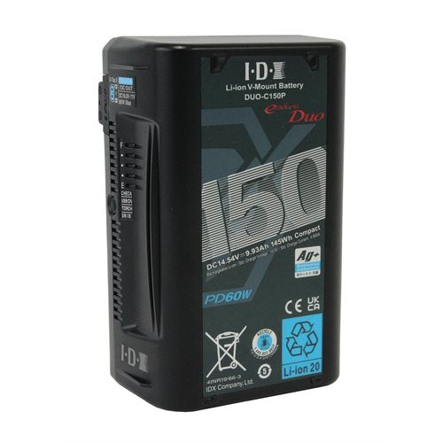 IDX DUO-C150P 145Wh High-Load Li-Ion V-Mount Battery with 2x D-Tap and USB-PD