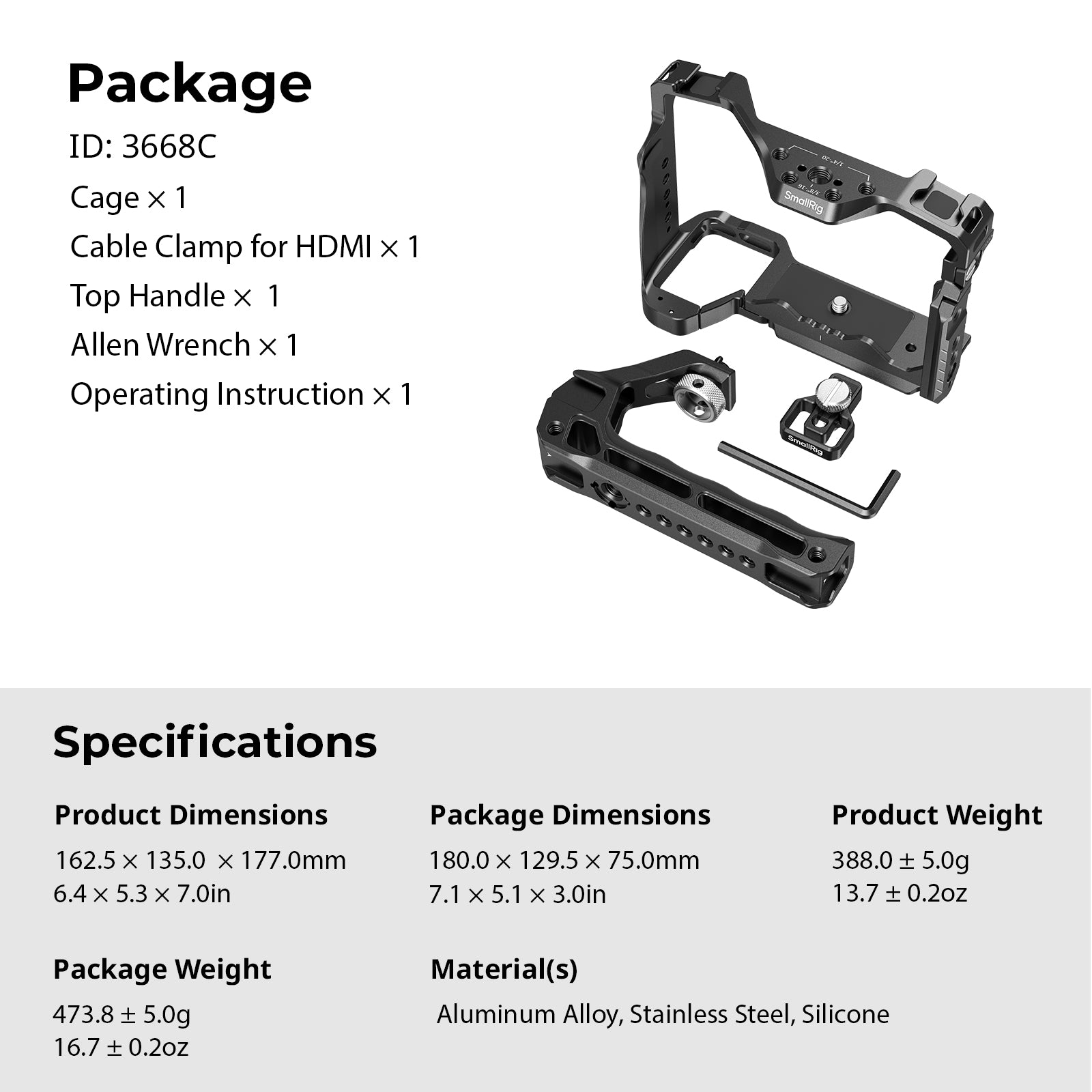 SmallRig Basic Kit for Sony Alpha 7 IV/Alpha 7S III 3668B