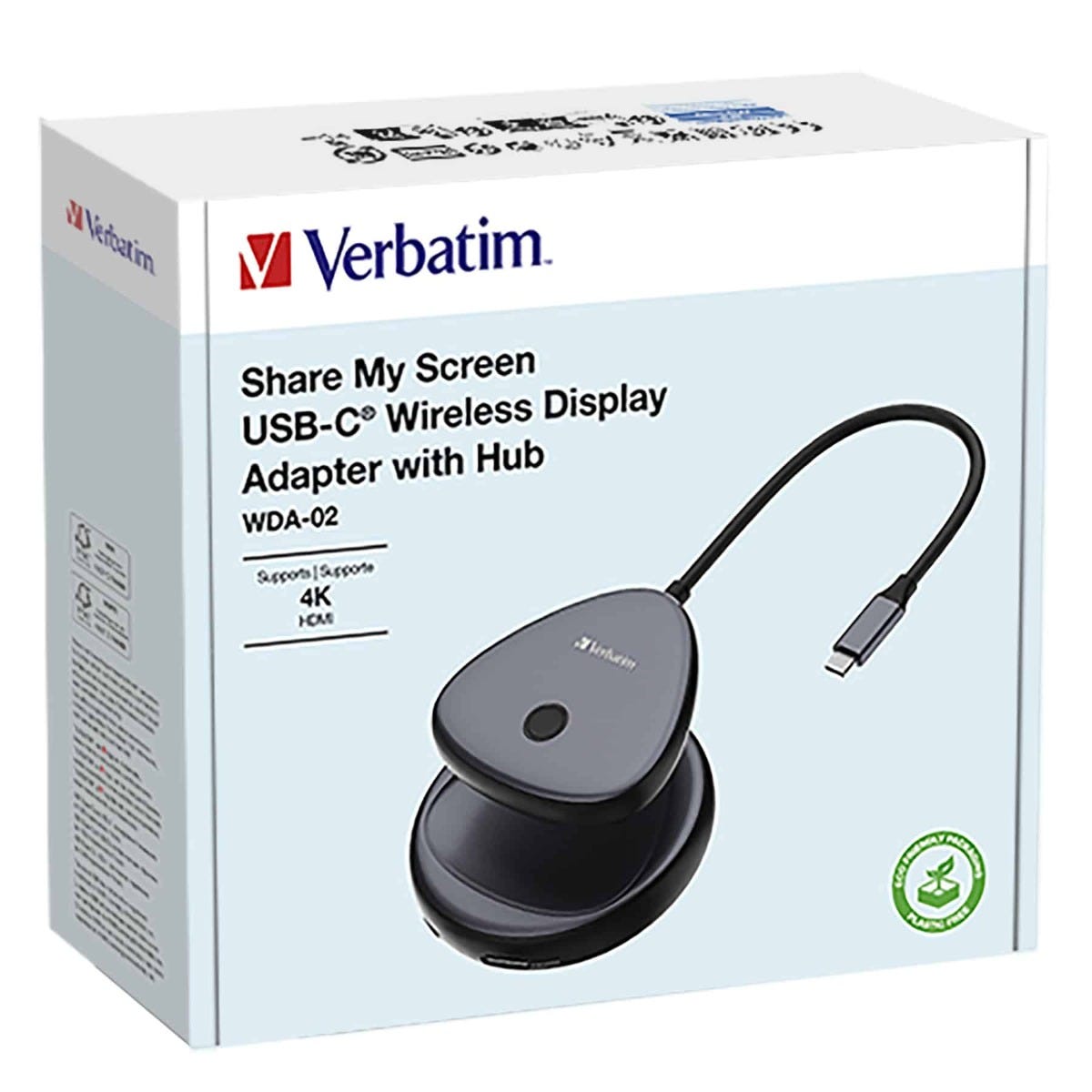 Verbatim Share My Screen USB-C Wireless 4K HDMI Display Adapter