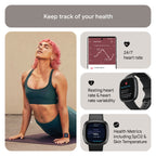 Fitbit Versa 4 Fitness Tracker - Waterfall Blue/Platinum Aluminium