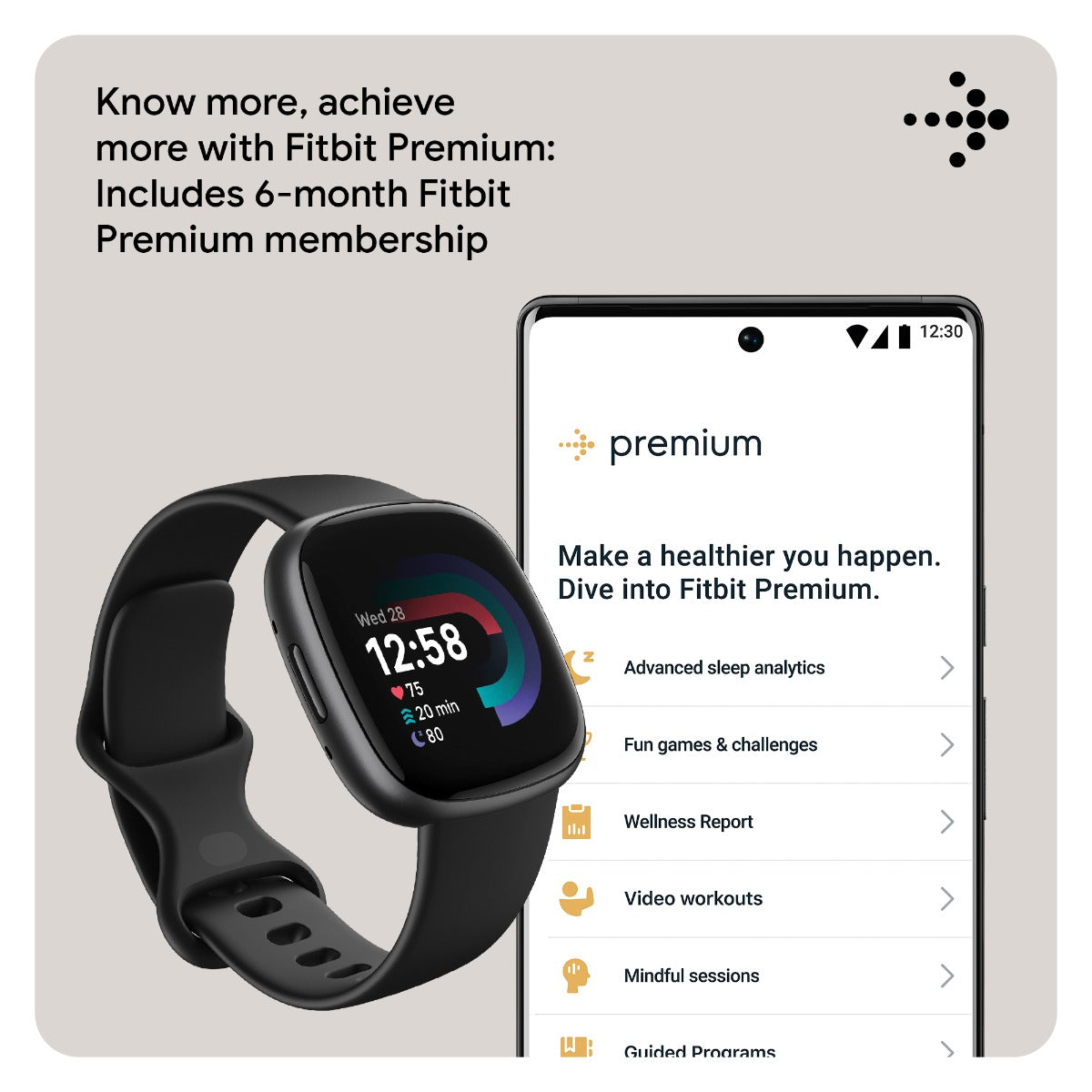 Fitbit Versa 4 Fitness Tracker - Waterfall Blue/Platinum Aluminium