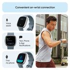 Fitbit Versa 4 Fitness Tracker - Waterfall Blue/Platinum Aluminium