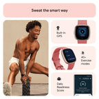 Fitbit Versa 4 Fitness Tracker - Pink Sand/Copper Rose Aluminium