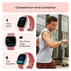 Fitbit Versa 4 Fitness Tracker - Pink Sand/Copper Rose Aluminium