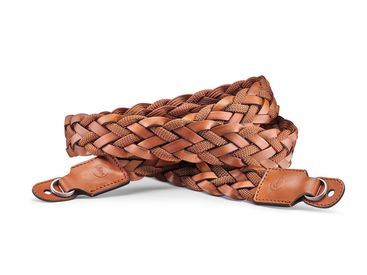 LEICA Flat Braided Rayon and Leather Carrying Strap (Cognac)