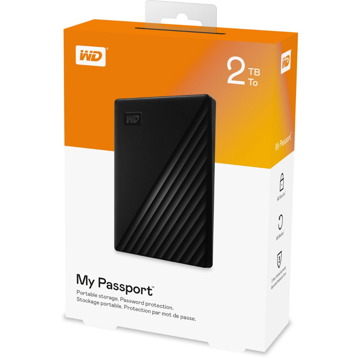 WD My Passport 2TB USB 3.0 Portable Hard Drive - Black