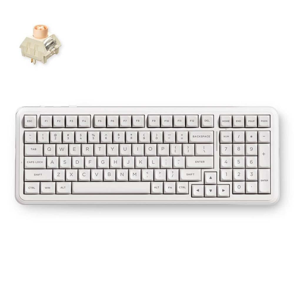 MCHOSE K99 V3 8K RGB Wireless Keyboard (White) (Icy Creamsicle Switch)