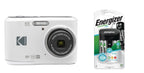 Kodak PIXPRO FZ45 Camera (White) with Energizer Recharge Charger (4xAA Incl)