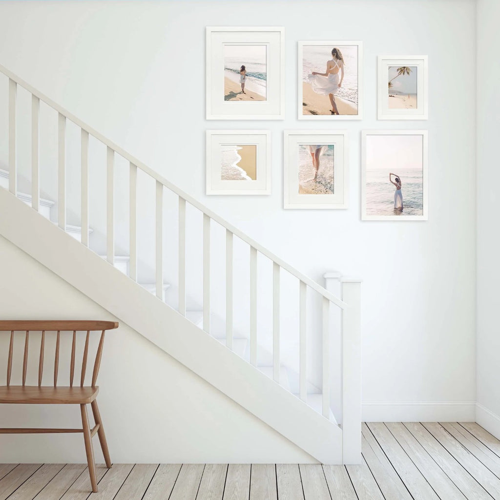 Deluxe Gallery Photo Wall Frame Set B - 6 Frames - White