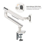 Brateck Single Monitor Premium Slim Aluminum Spring Arm 17-32 White