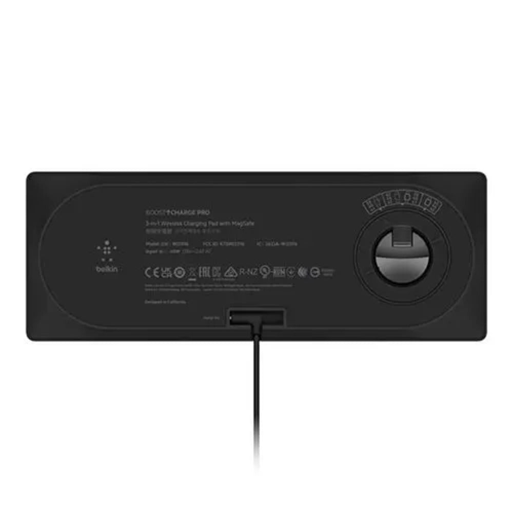 Belkin BoostCharge Pro 3-in-1 Wireless Charging Pad With MagSafe (Black) (EOL) 
