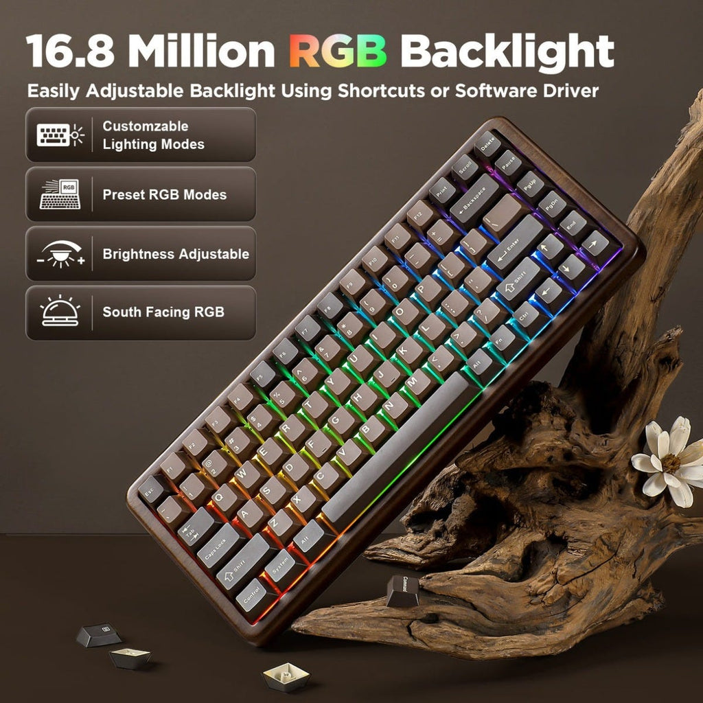 YUNZII WOOD84 Wireless Tri-Mode Keyboard (Candy Linear Switch)