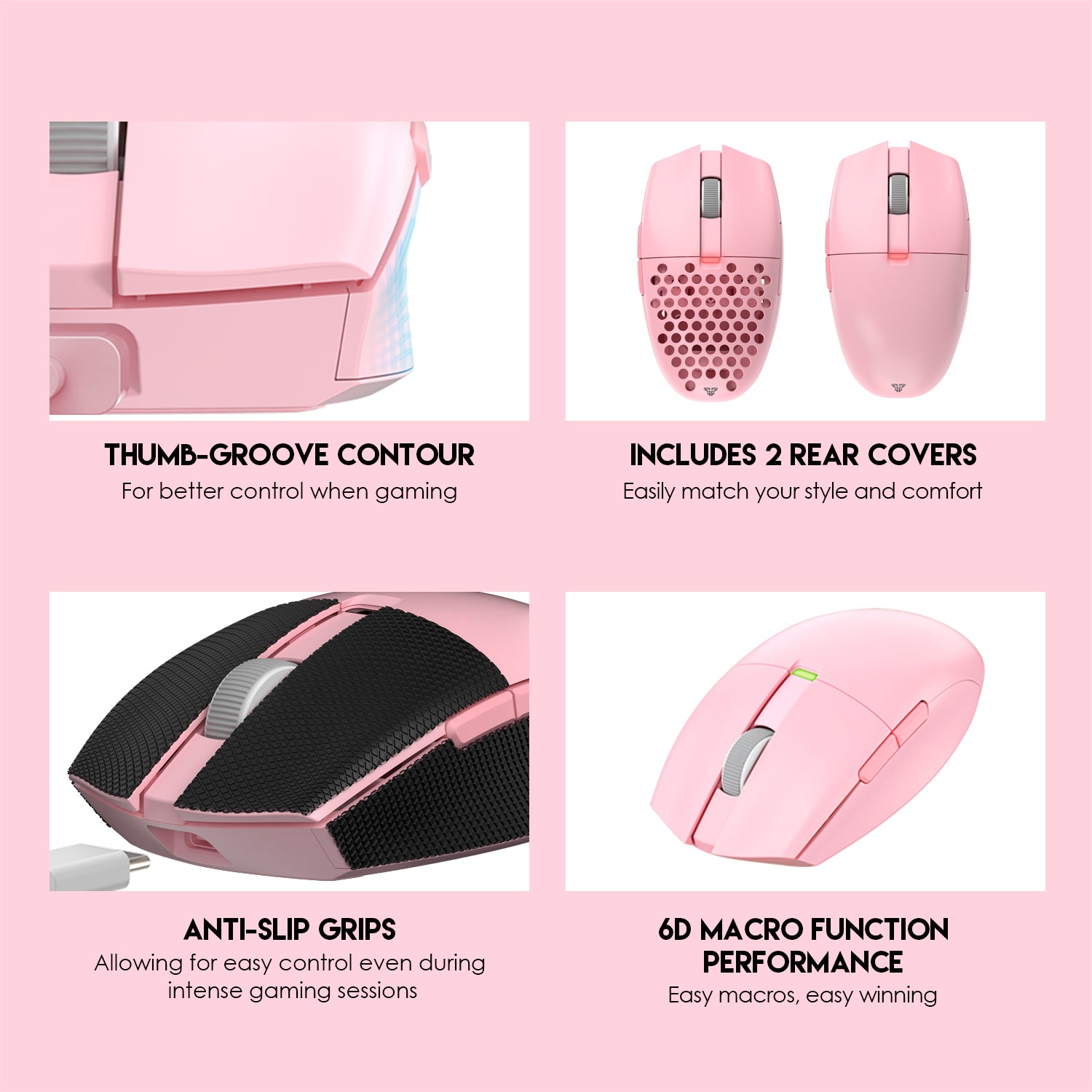 Fantech ARIA XD7 Light-Weight Wireless Gaming Mouse (Pink)