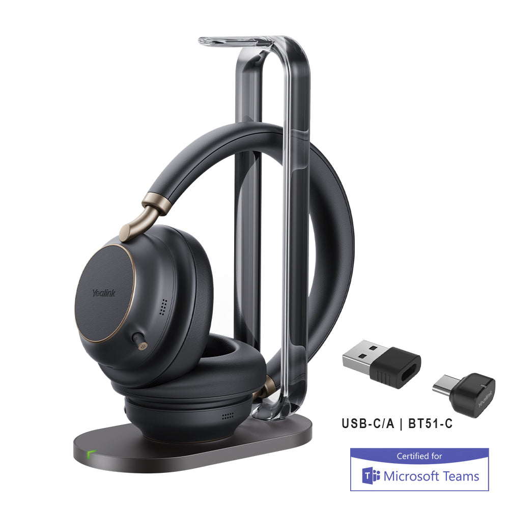 Yealink BH76 PLUS MS Stereo USB-CA Bluetooth Wireless Headset with Charge Stand