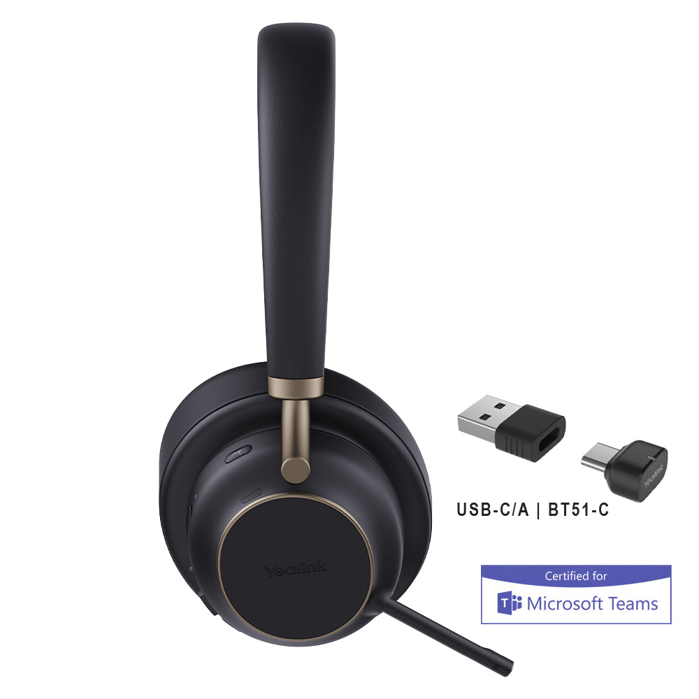 Yealink BH76 PLUS MS Stereo USB-CA Bluetooth Wireless Headset with Charge Stand