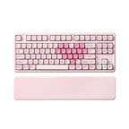 YUNZII B87 Mechanical Keyboard with Wrist Rest (Pink) (Cocoa Cream V2 Switch)