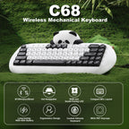YUNZII C68 Panda Wireless Mechanical Keyboard (White) (Panda Switch)