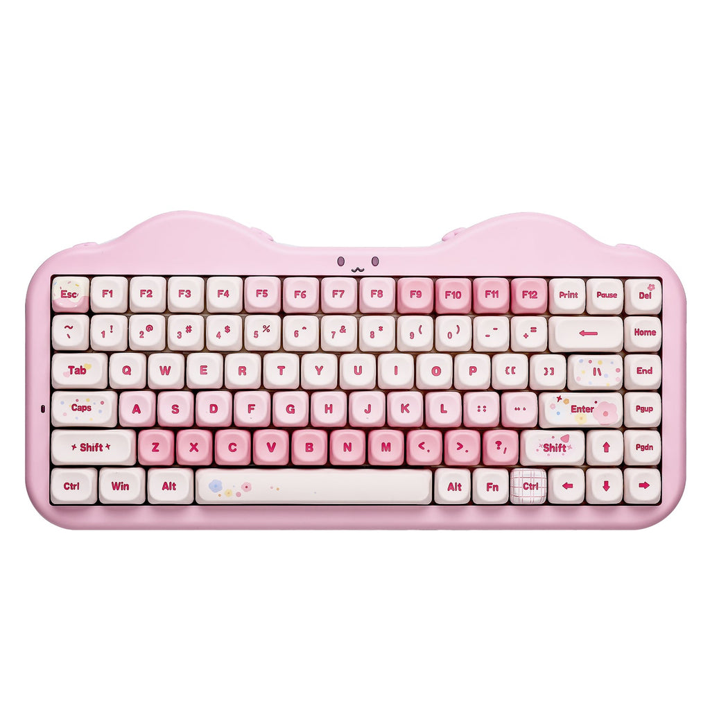 YUNZII C75 Cake Meow Hot-Swap Wireless Mechanical Keyboard (Pink) (Milk V2 Switch)