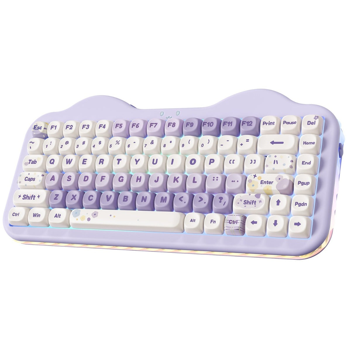 YUNZII C75 Cake Meow Hot-Swappable Wireless Keyboard (Purple) (Milk V2)