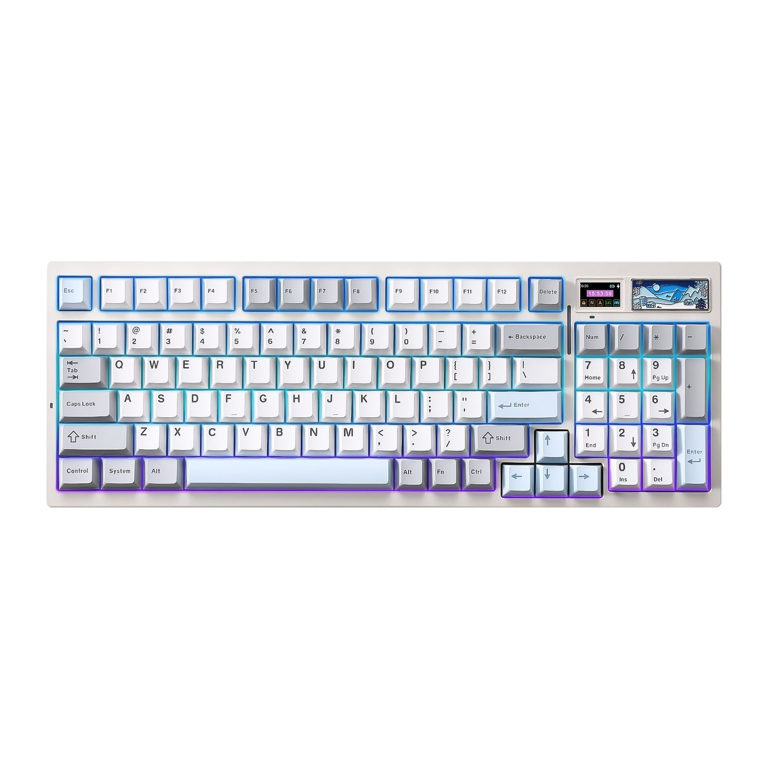 YUNZII IF99 Mechanical Keyboard with LCD Screen (White) (Gateron Zero Switch)