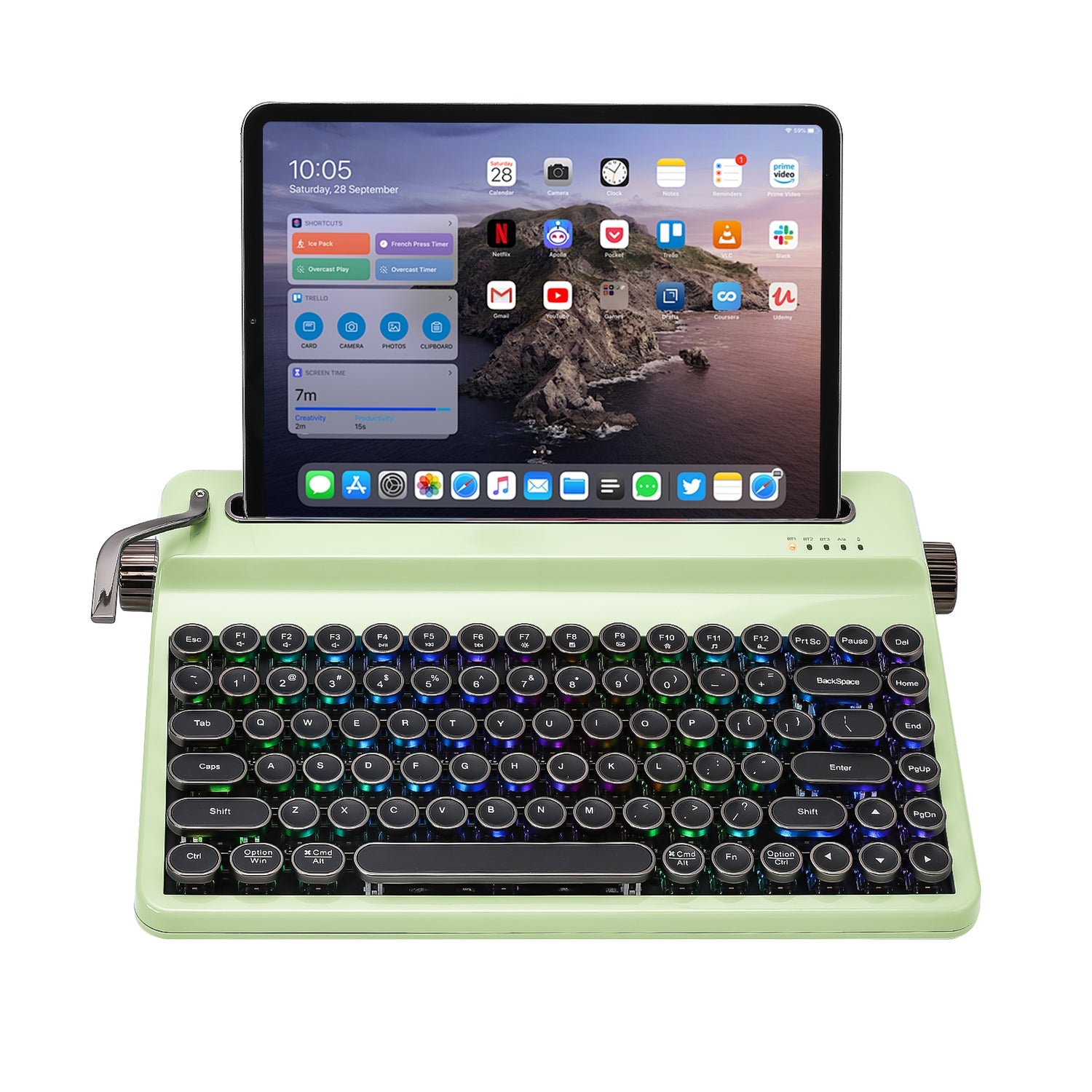 YUNZII QL75 Retro Typewriter Mechanical Keyboard (Green) (Onyx Tactile Switch)
