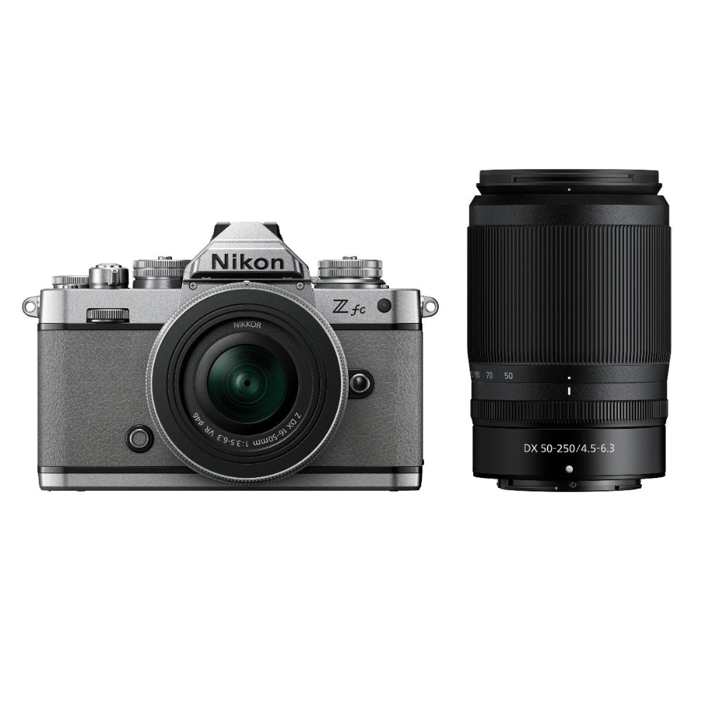 Nikon Z fc Natural Grey with Nikkor Z 16-50mm VR and Z 50-250mm VR Lens