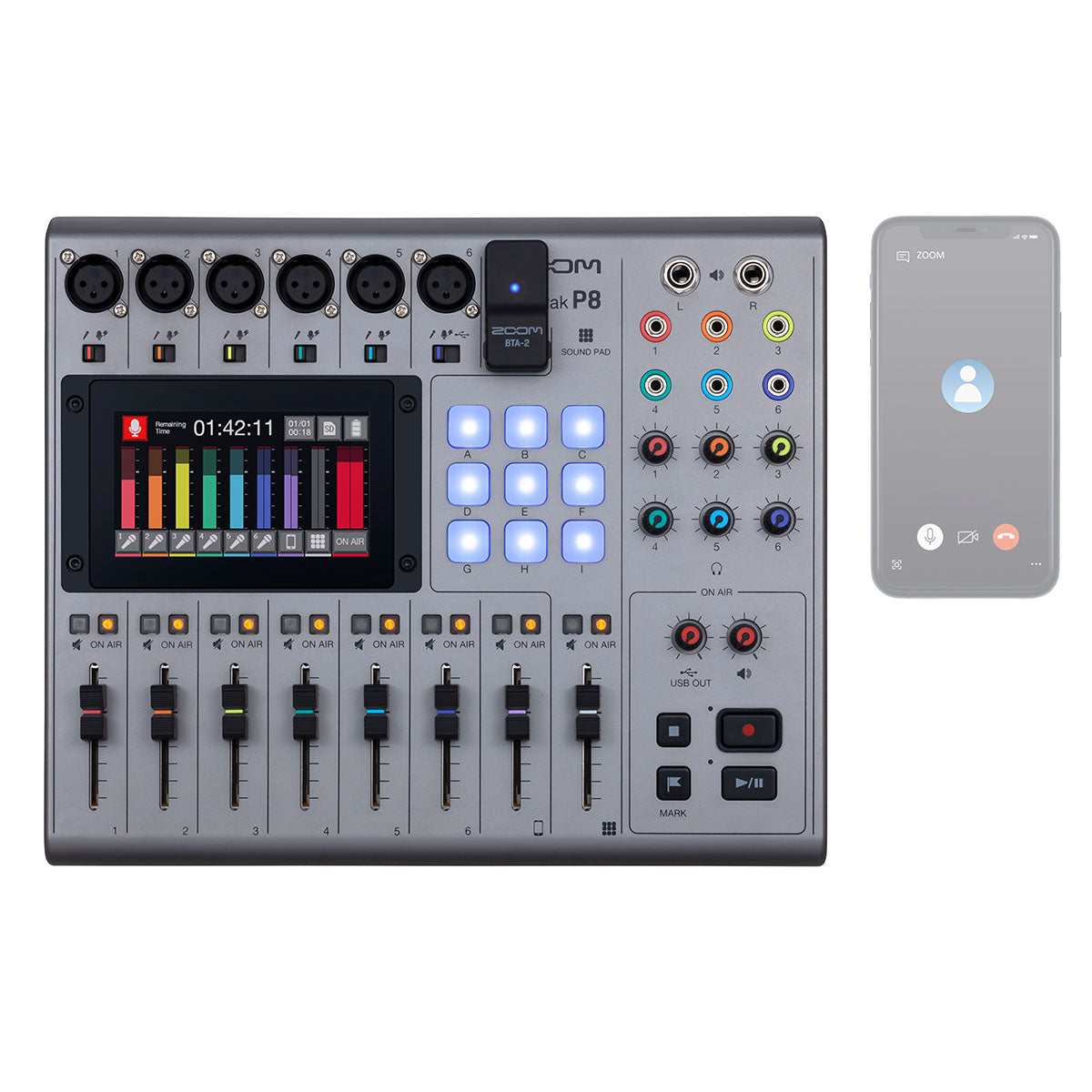 Zoom PodTrak P8 Portable MultiTrak Podcast Recorder