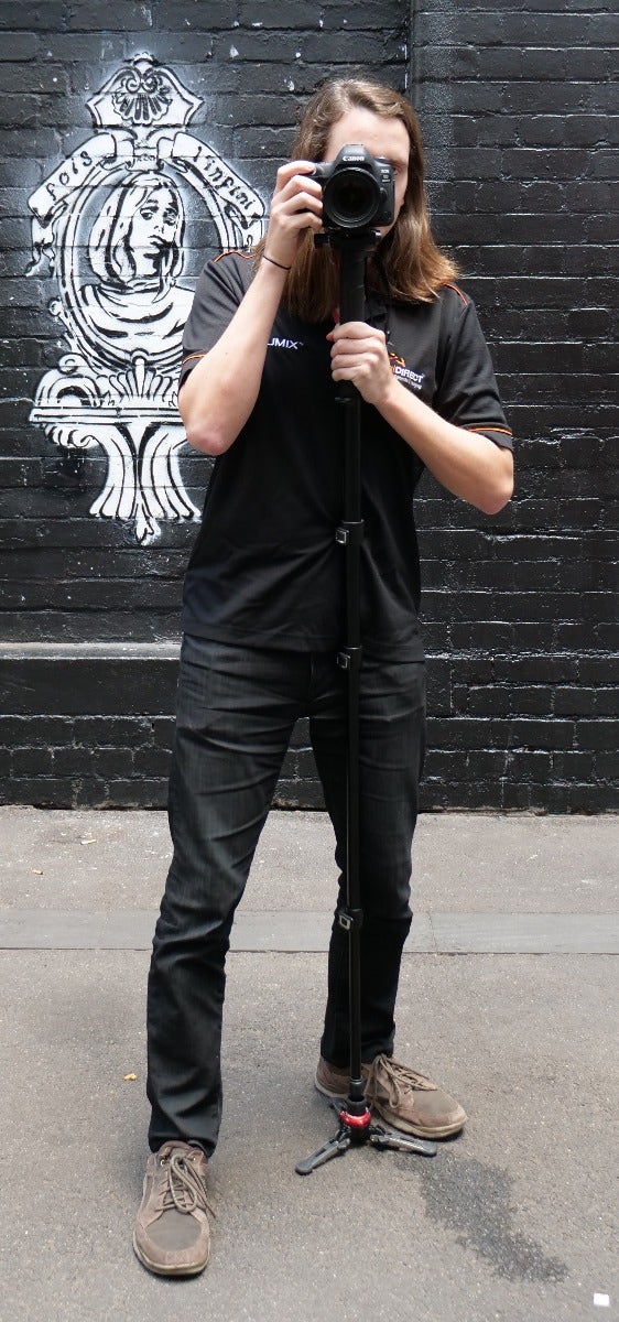 Holding a monopod, position 2