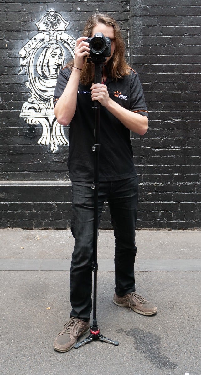 Holding a monopod, position 3