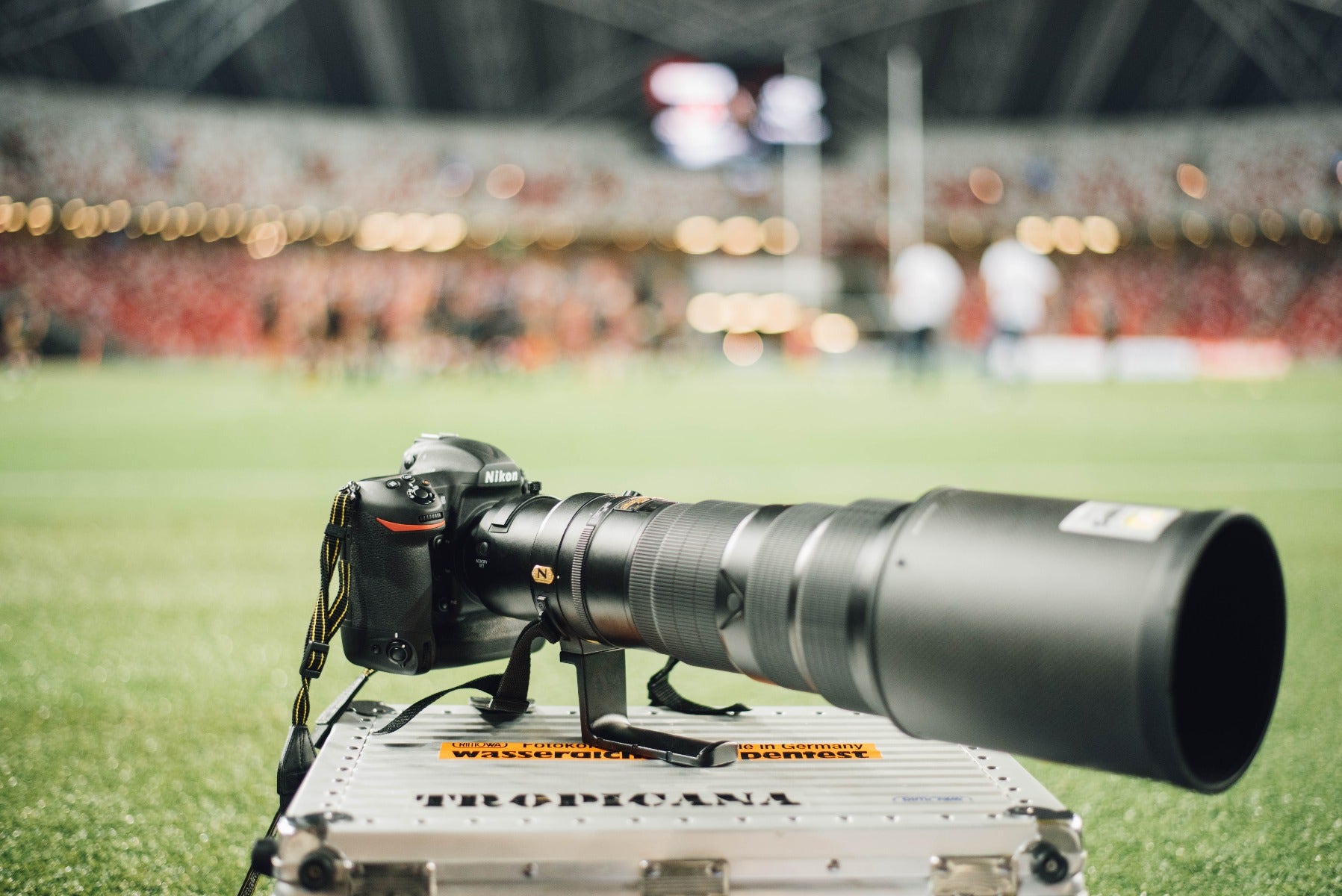 Nikon camera with telephoto lens