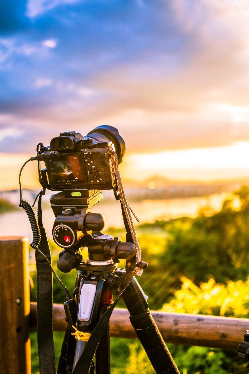Sony camera on tripod